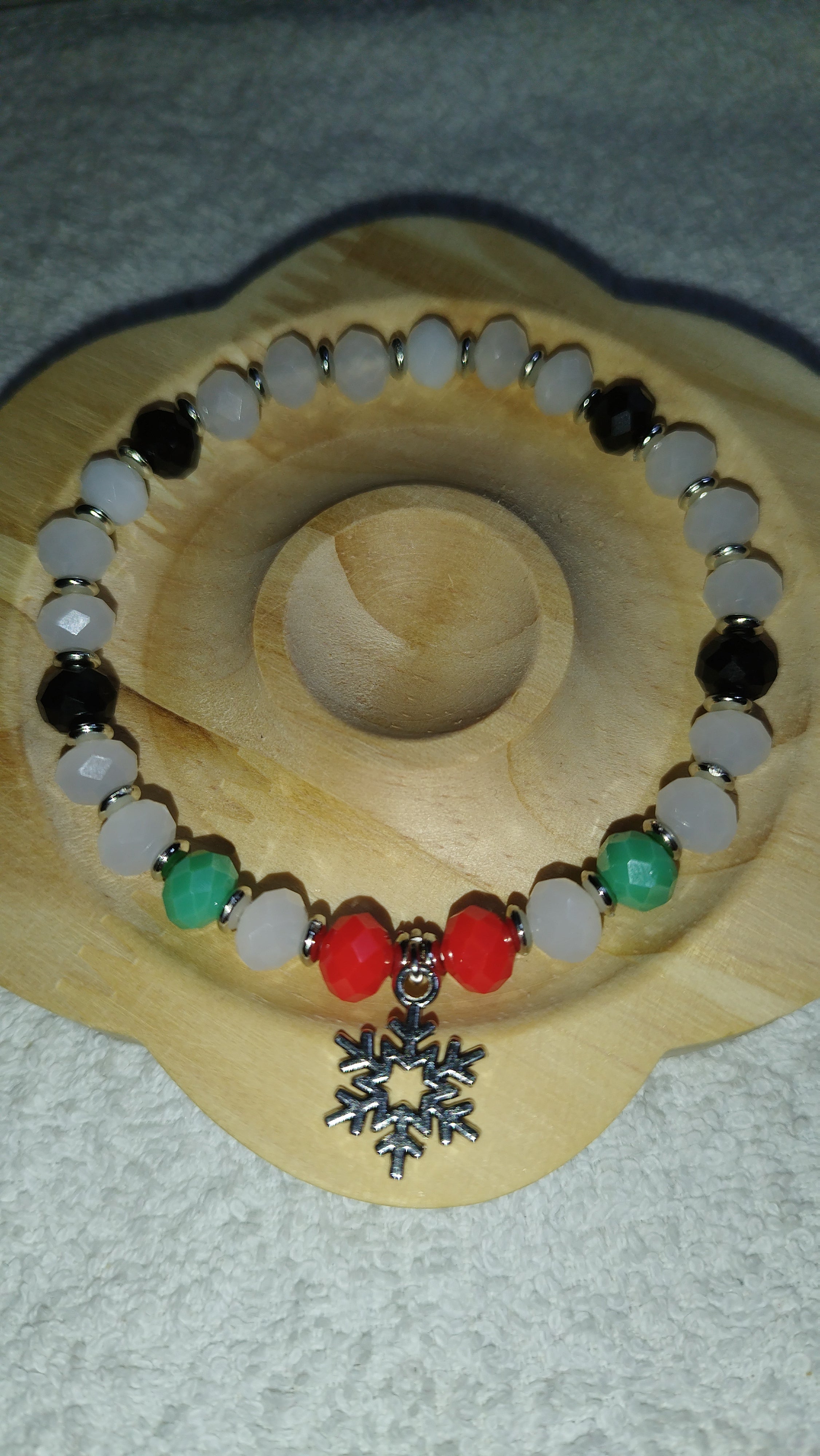 Schneeflocken-Schmucket: Armband & Ohrringe-Set