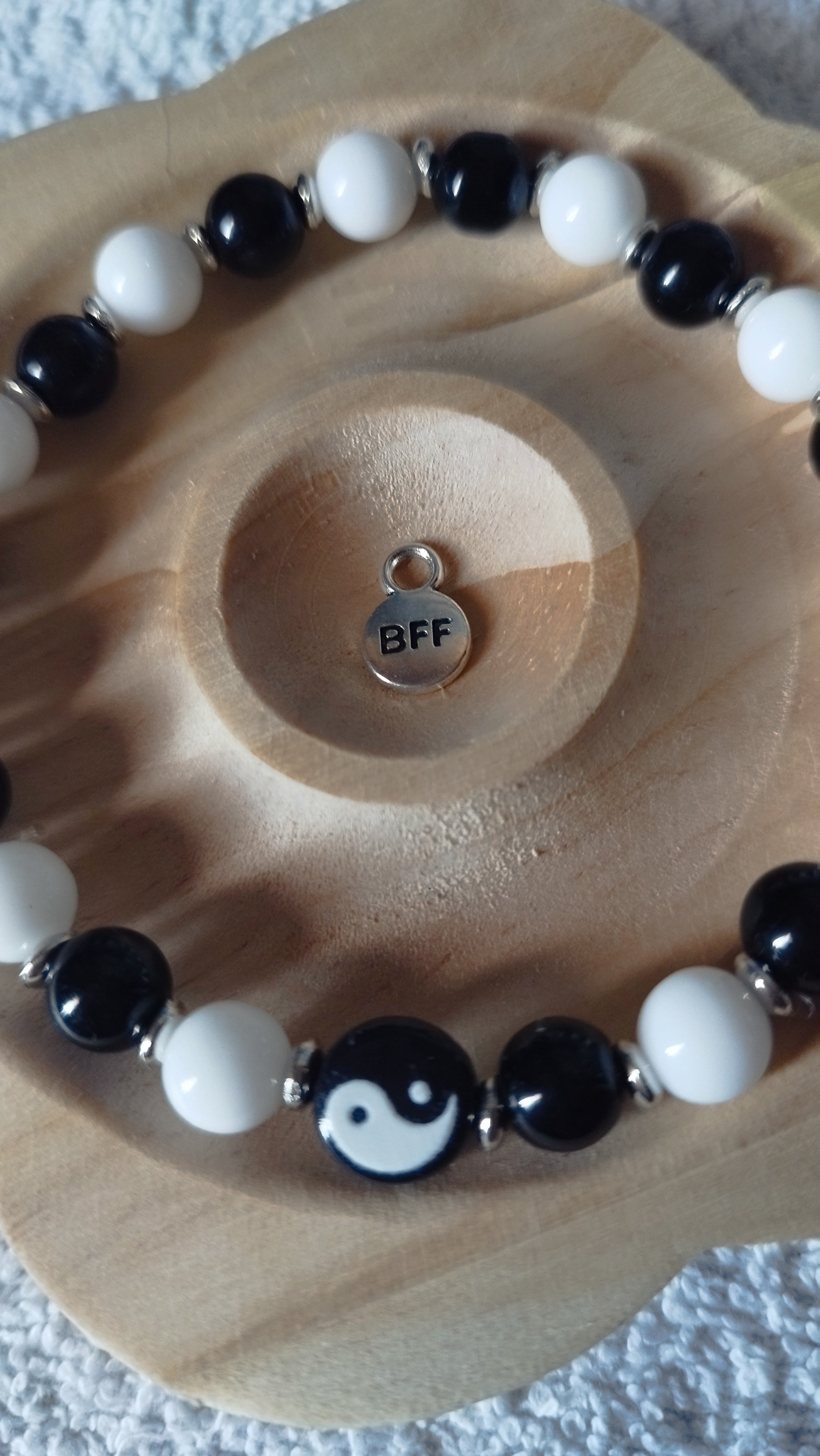 Yin Yang Harmonie Armband: Achat & Onyx – Verbindung & Schutz