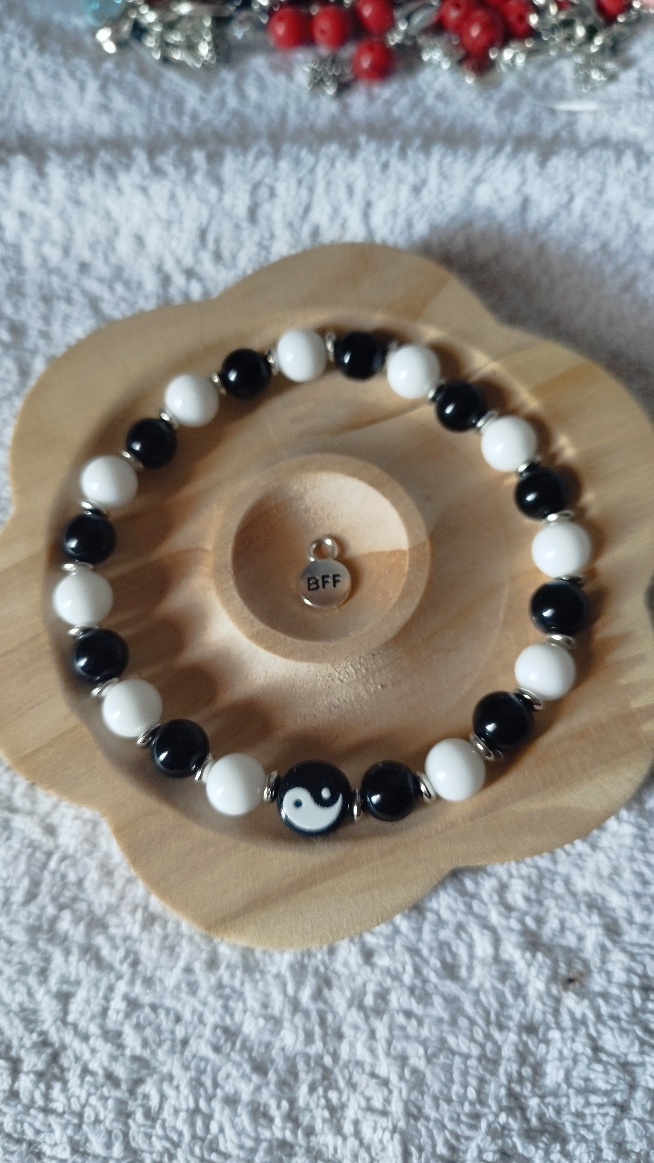 Yin Yang Harmonie Armband: Achat & Onyx – Verbindung & Schutz