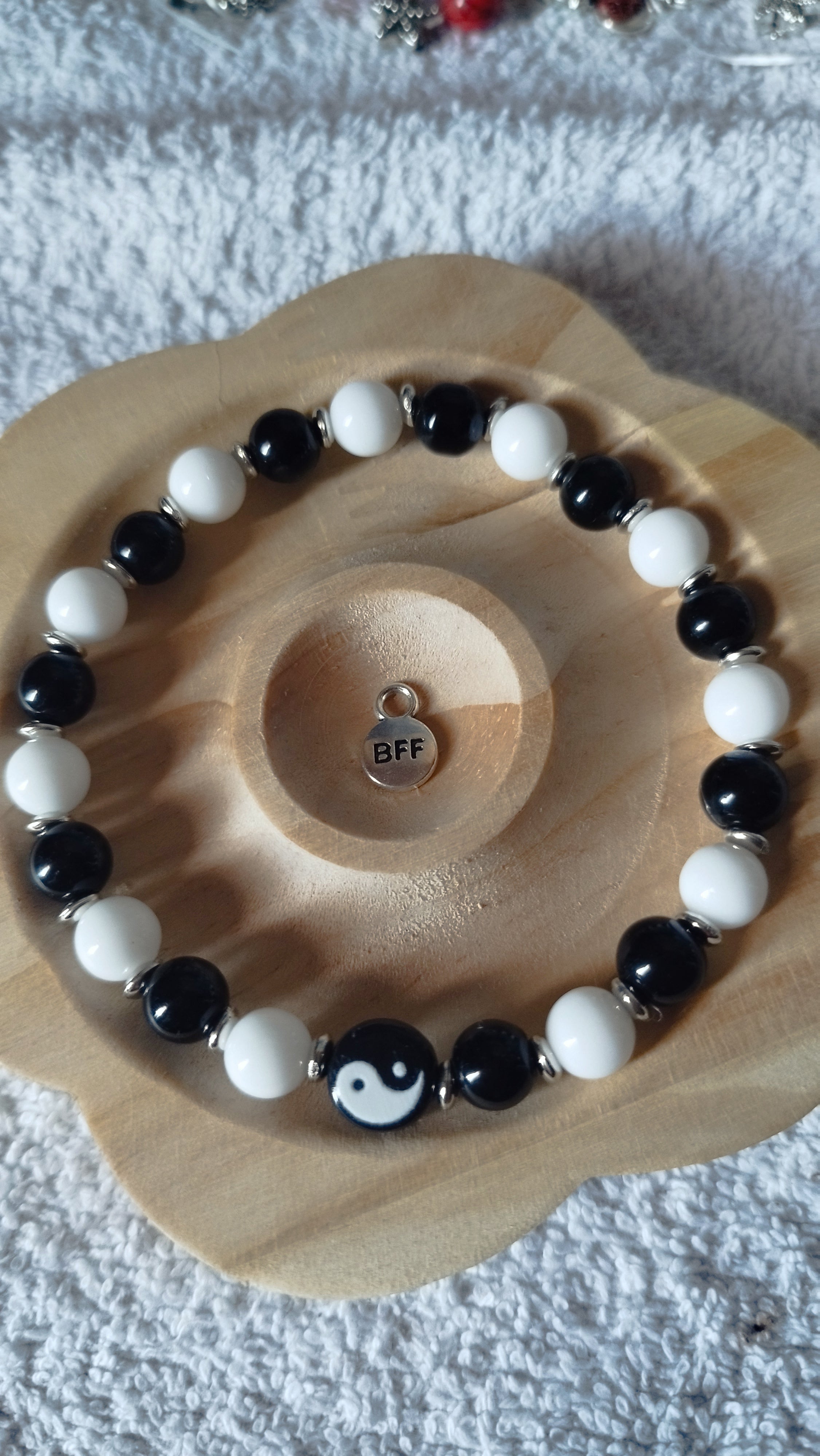 Yin Yang Harmonie Armband: Achat & Onyx – Verbindung & Schutz