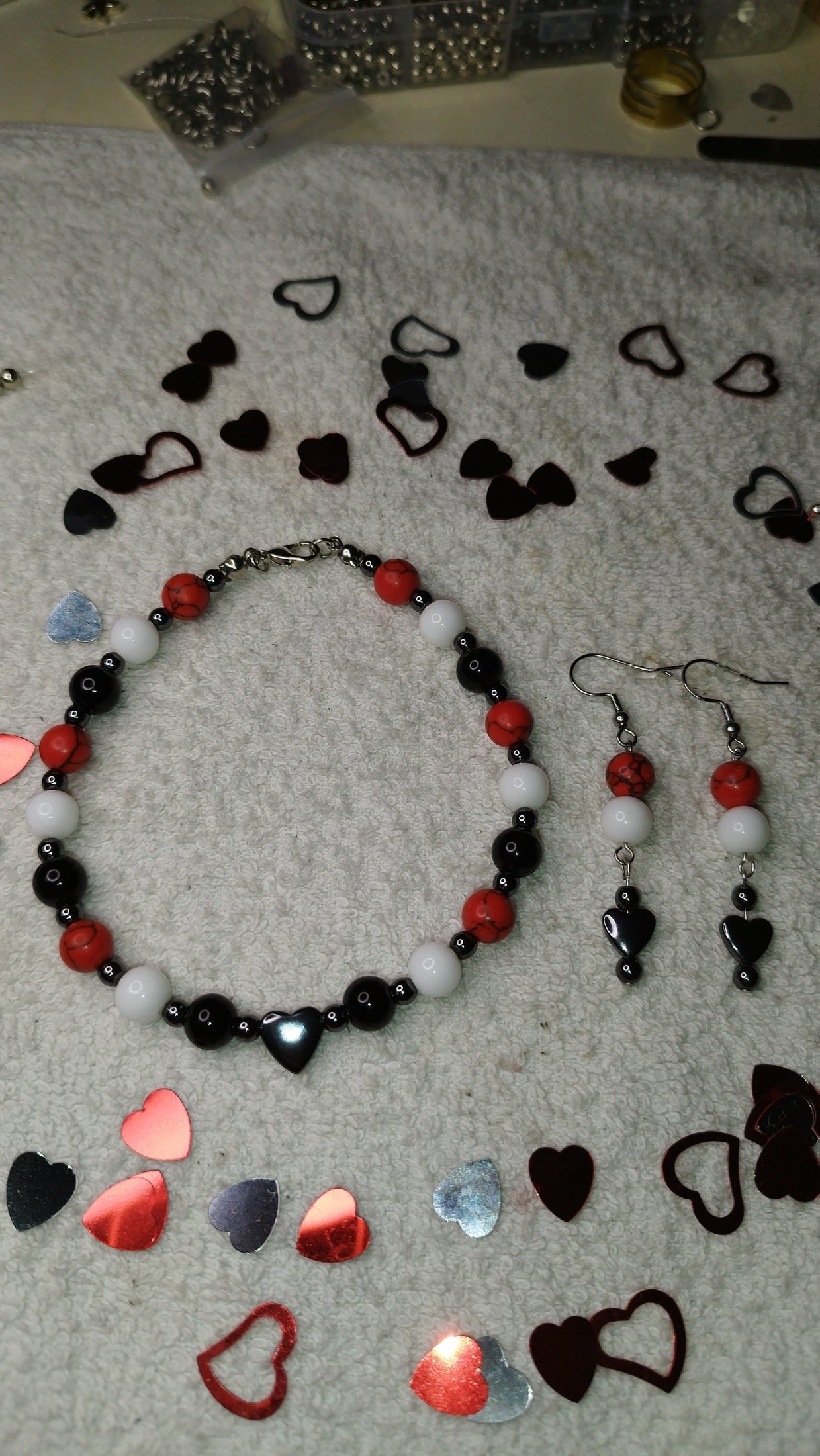 Echtstein Perlenarmband mit Ohrringen - Marilu Handmade 🇩🇪