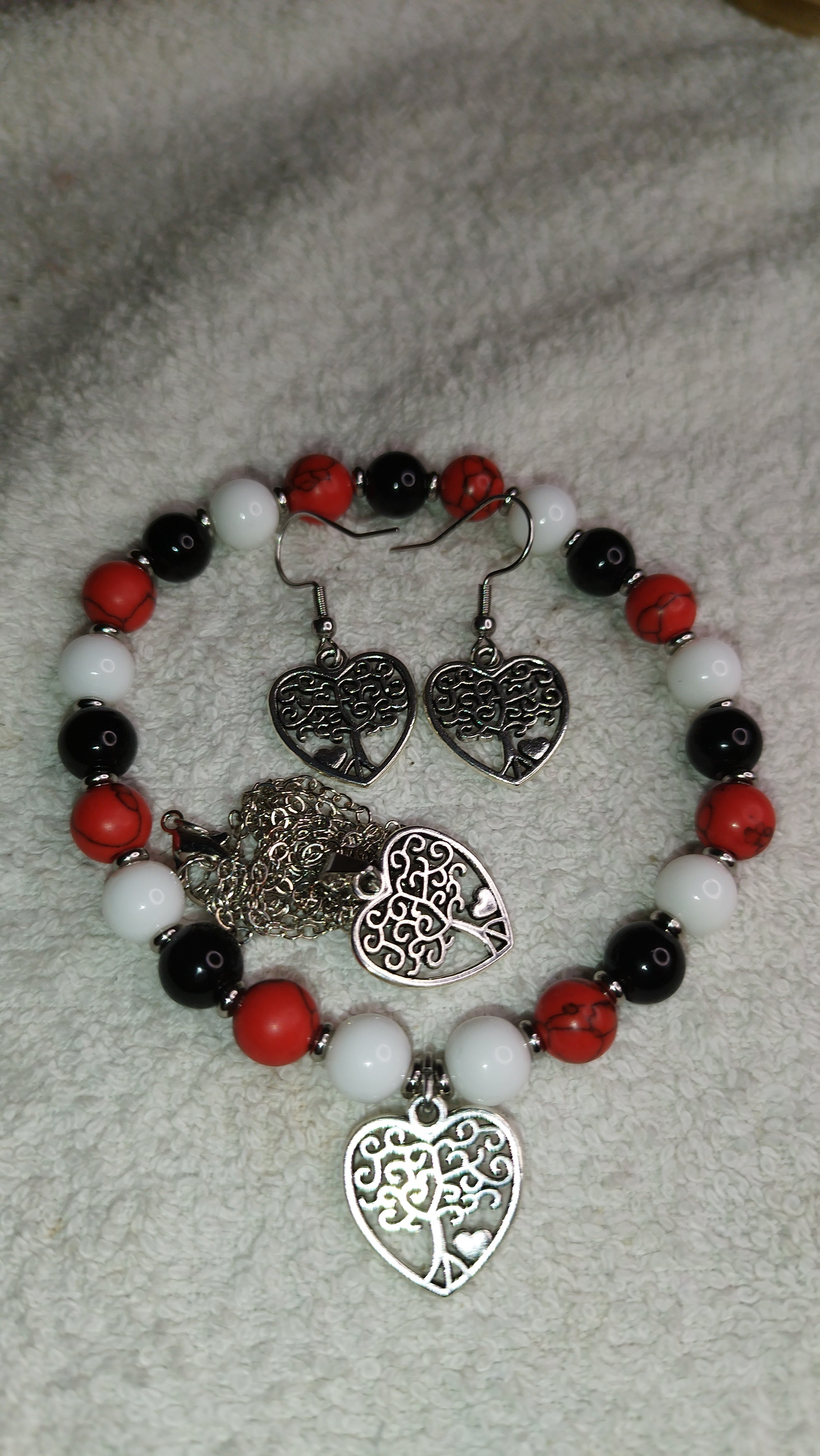 Lebensbaum-Armband: Achat, Türkis & Onyx