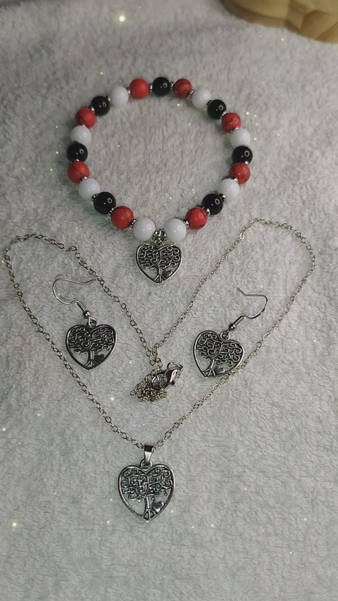 Lebensbaum-Armband: Achat, Türkis & Onyx