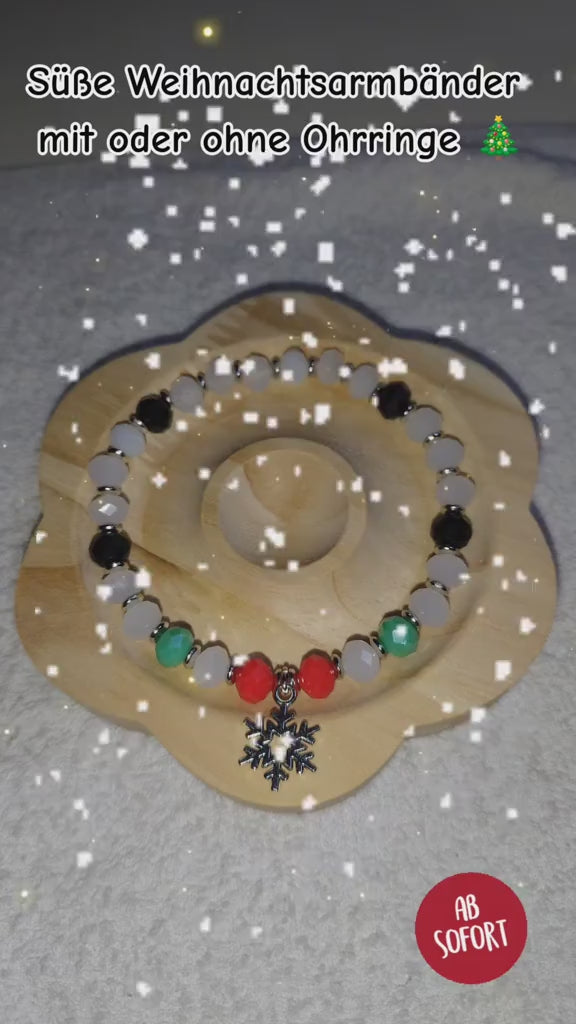 Schneeflocken-Schmucket: Armband & Ohrringe-Set